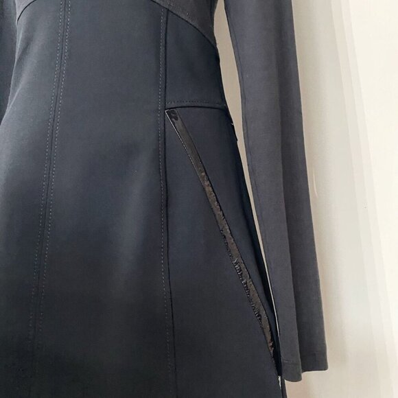 MARC CAIN SPORT BLACK RIBBED TURTLENECK SHEATH DRESS - M - Picture 5 of 12